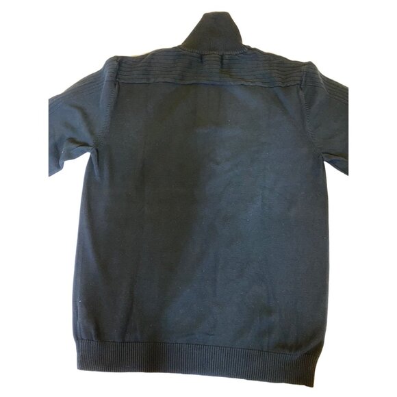 Calvin Klein Jeans Mens Black Half-Zip Sweater With Shoulder Stripes Size M - Picture 6 of 6